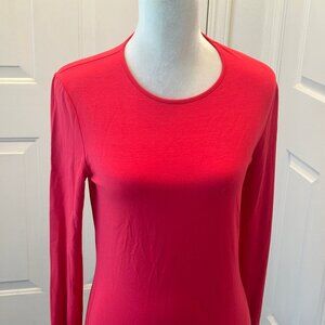 Jones New York Signature Red Long Sleeve Knit Top Small Modal Spandex Stretch